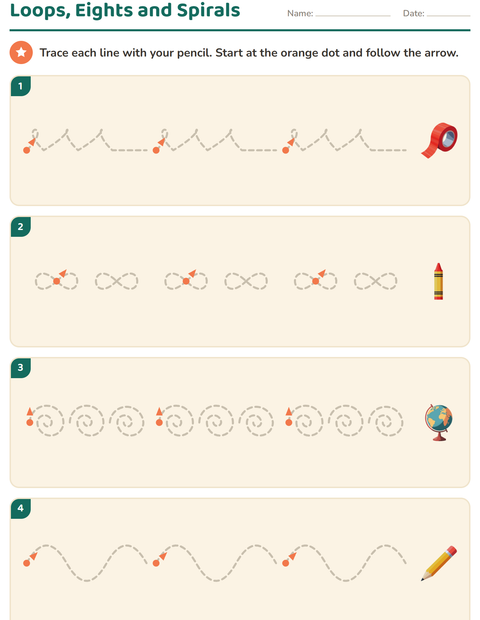 Preview of Pre-Writing Practice worksheet featuring Classroom for kindergarten