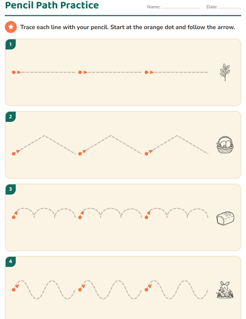 Preview of Pre-Writing Practice worksheet featuring Easter BW for kindergarten