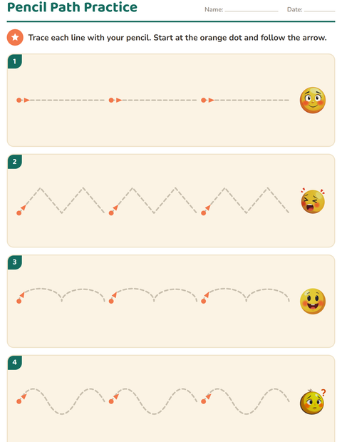 Preview of Pre-Writing Practice worksheet featuring Emotions for kindergarten