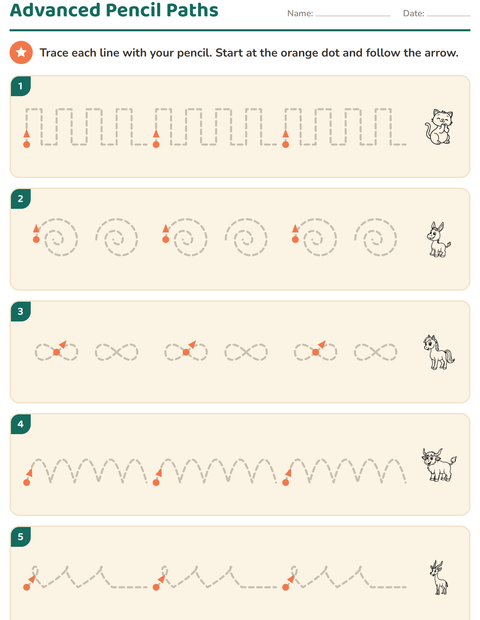 Preview of Pre-Writing Practice worksheet featuring Farm Animals BW for kindergarten