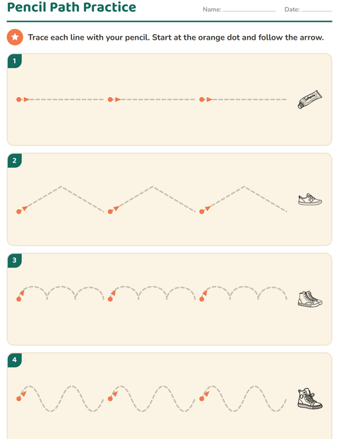 Preview of Pre-Writing Practice worksheet featuring Objects BW for kindergarten