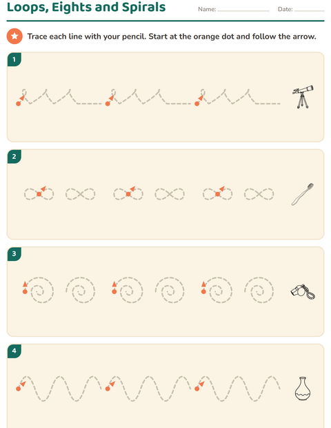 Preview of Pre-Writing Practice worksheet featuring Objects BW for kindergarten