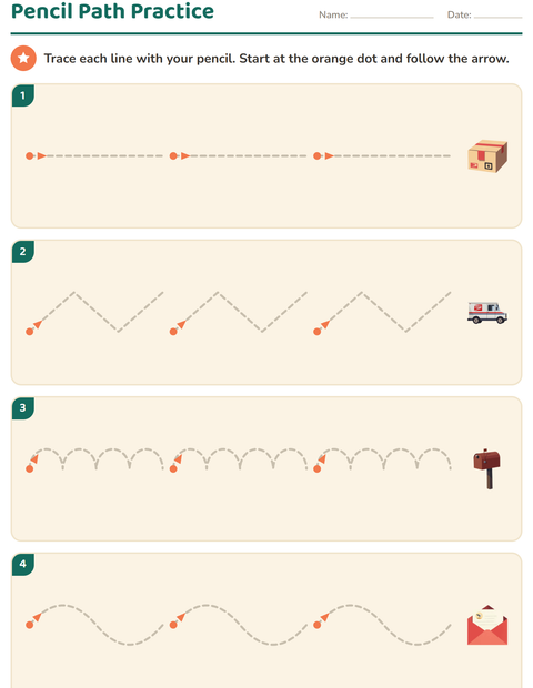 Preview of Pre-Writing Practice worksheet featuring Post Office for kindergarten