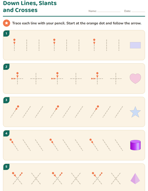 Preview of Pre-Writing Practice worksheet featuring Shapes for kindergarten