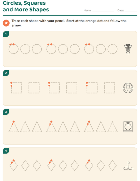 Preview of Pre-Writing Practice worksheet featuring Sports BW for kindergarten