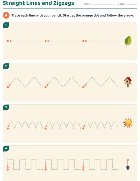 Preview of Pre-Writing Practice worksheet featuring Spring for kindergarten