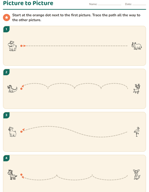 Preview of Pre-Writing Practice worksheet featuring Zoo Animals BW for kindergarten