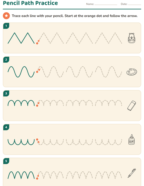 Preview of Pre-Writing Practice worksheet featuring Education BW for kindergarten