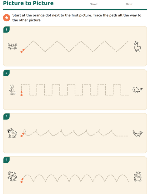 Preview of Pre-Writing Practice worksheet featuring Animals BW for kindergarten