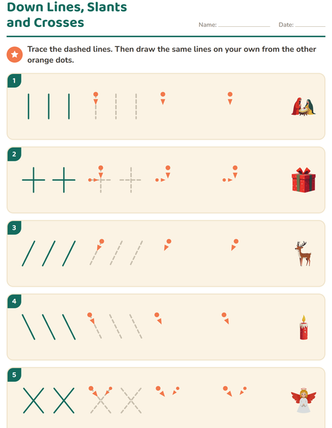 Preview of Pre-Writing Practice worksheet featuring Christmas for kindergarten