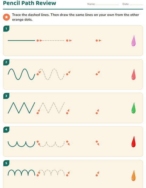 Preview of Pre-Writing Practice worksheet featuring Colors for kindergarten