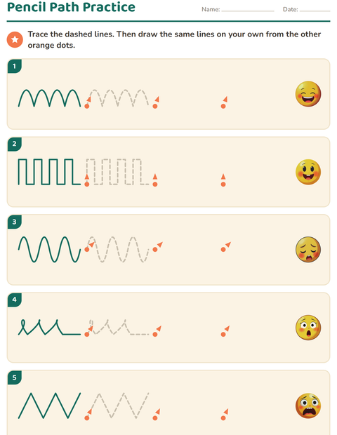 Preview of Pre-Writing Practice worksheet featuring Emotions for kindergarten