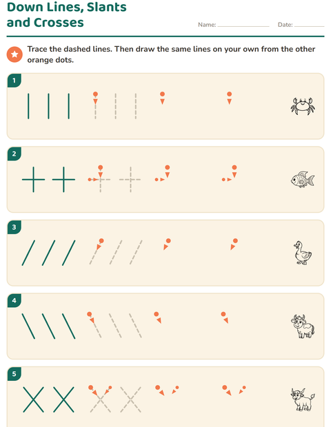 Preview of Pre-Writing Practice worksheet featuring Farm Animals BW for kindergarten