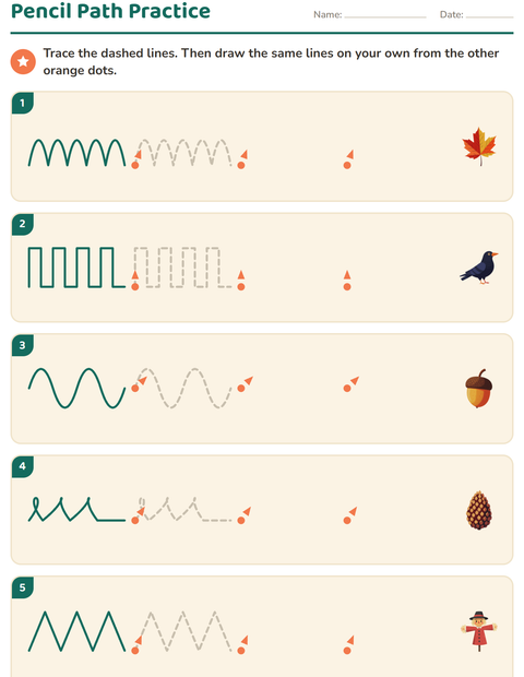 Preview of Pre-Writing Practice worksheet featuring Miscellaneous for kindergarten