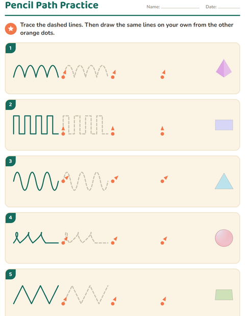 Preview of Pre-Writing Practice worksheet featuring Shapes for kindergarten