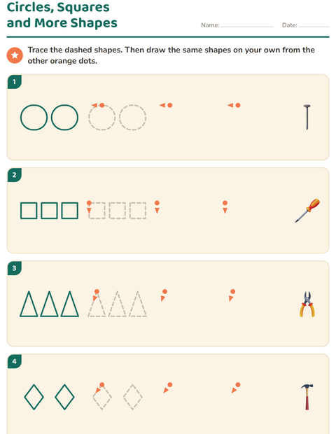 Preview of Pre-Writing Practice worksheet featuring Tools for kindergarten