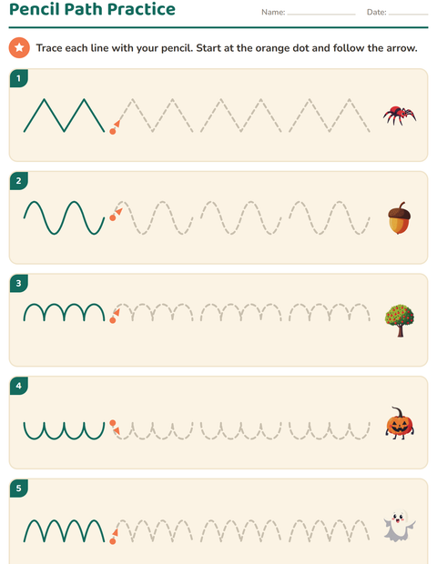 Preview of Pre-Writing Practice worksheet featuring Miscellaneous for kindergarten