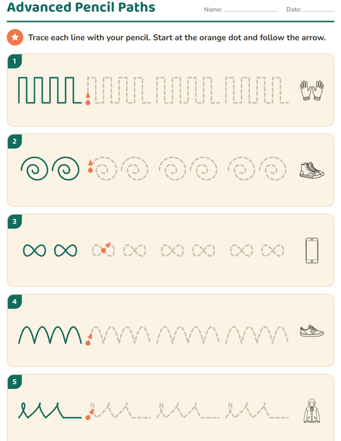 Preview of Pre-Writing Practice worksheet featuring Objects BW for kindergarten