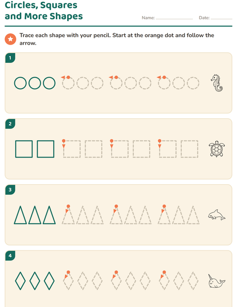 Preview of Pre-Writing Practice worksheet featuring Sea Life BW for kindergarten