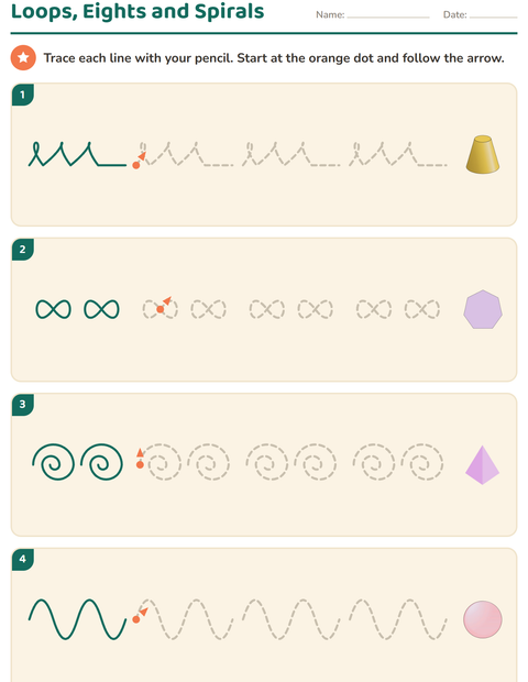 Preview of Pre-Writing Practice worksheet featuring Shapes for kindergarten