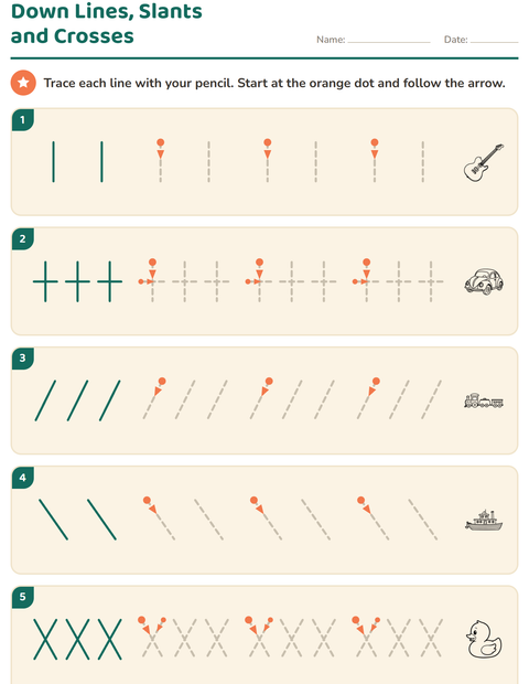 Preview of Pre-Writing Practice worksheet featuring Toys BW for kindergarten