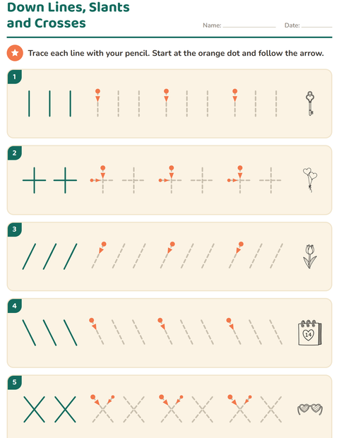 Preview of Pre-Writing Practice worksheet featuring Valentine BW 2 for kindergarten