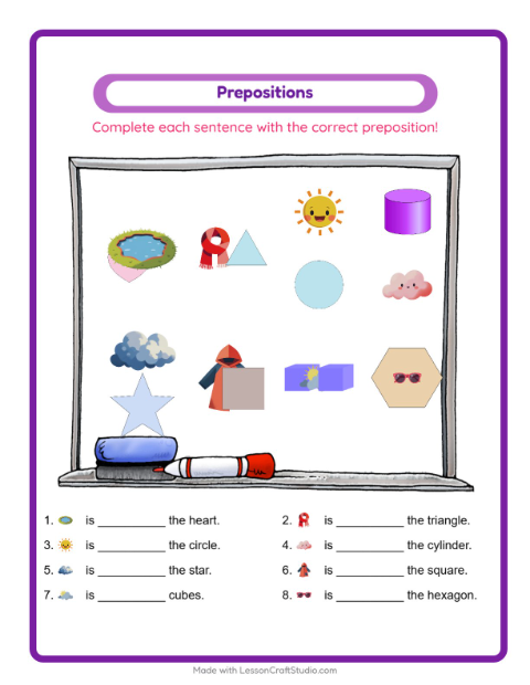 Preview of Math Worksheet worksheet featuring At the Supermarket for kindergarten