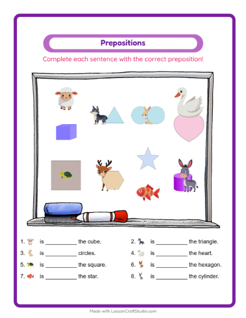 Preview of Missing Pieces worksheet featuring Forest Creatures for kindergarten