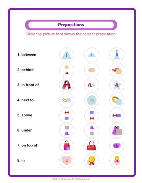 Prepositions with Accessories