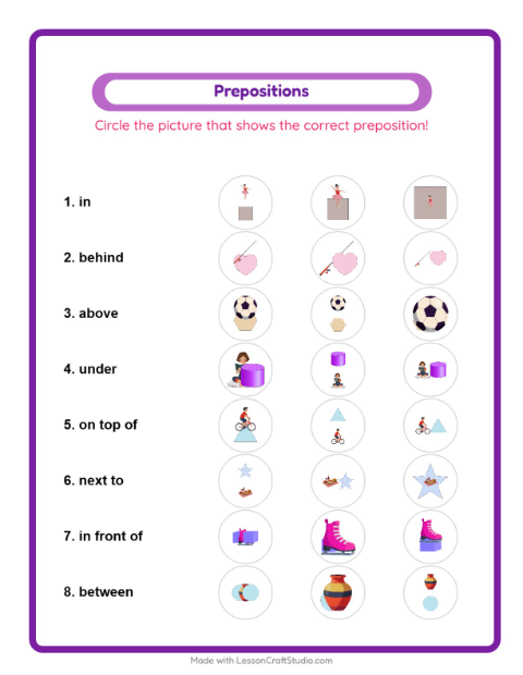 Prepositions with Activities