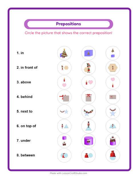 Prepositions with Christmas
