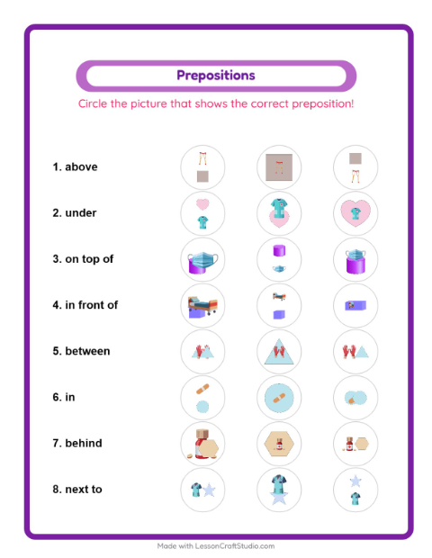 Prepositions with Hospital Things