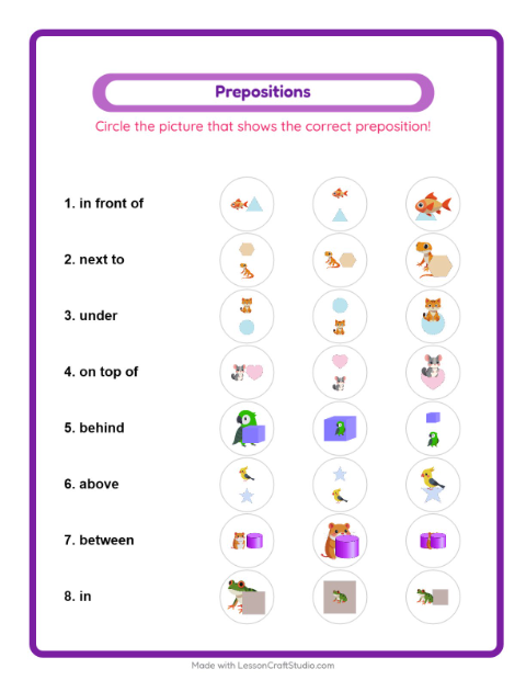 Prepositions with Pets