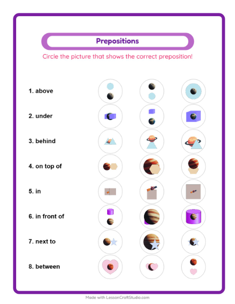 Prepositions with Space