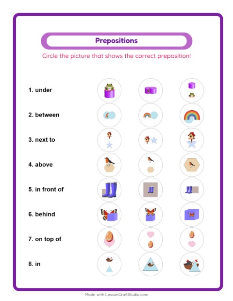 Prepositions with Spring
