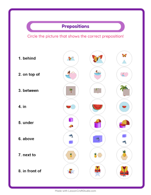 Prepositions with Summer