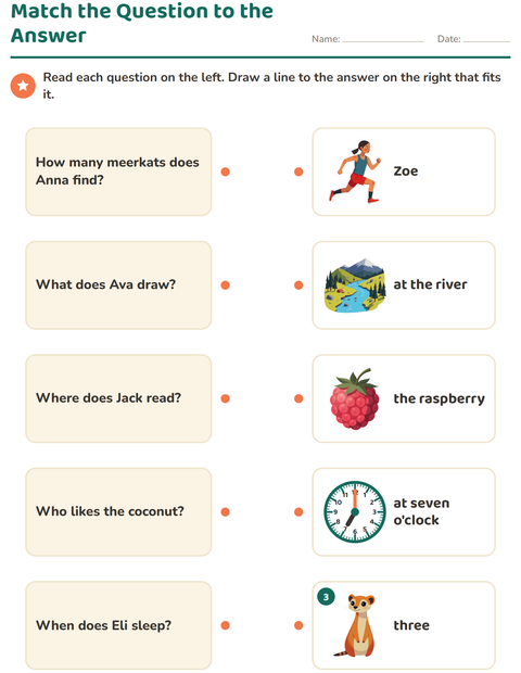 Match the Question to the Answer