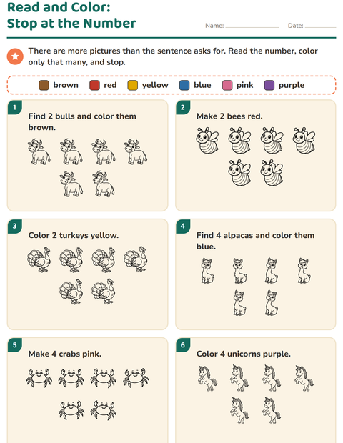 Preview of Read and Color worksheet featuring Farm Animals BW for grade 1