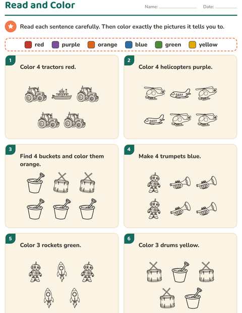 Preview of Read and Color worksheet featuring Toys BW for grade 1
