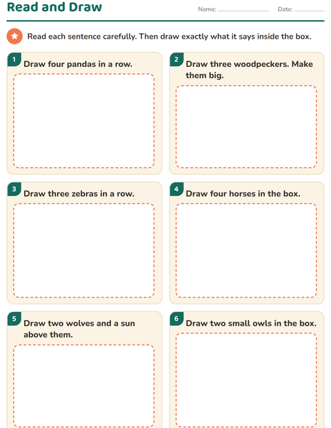 Preview of Read and Do worksheet featuring Animals for grade 1