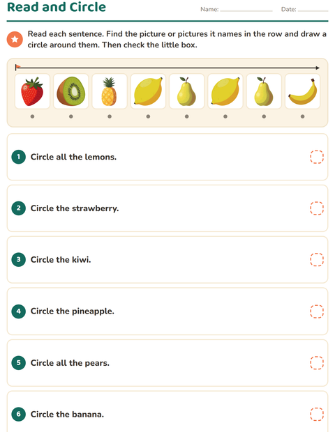 Preview of Read and Do worksheet featuring At the Supermarket for grade 1