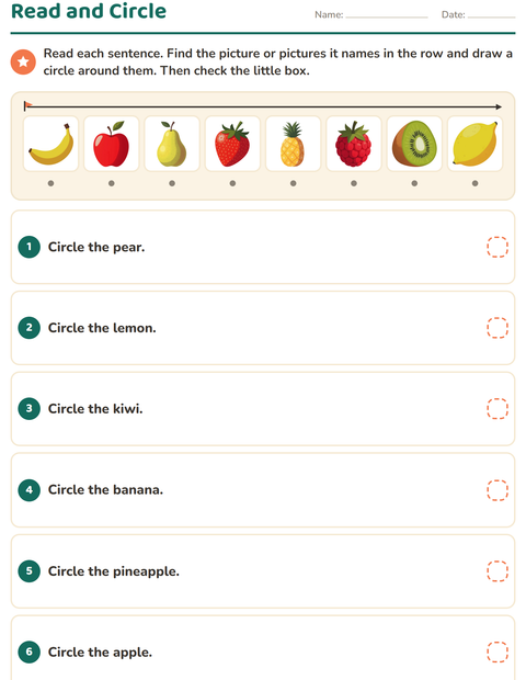 Preview of Read and Do worksheet featuring At the Supermarket for grade 1
