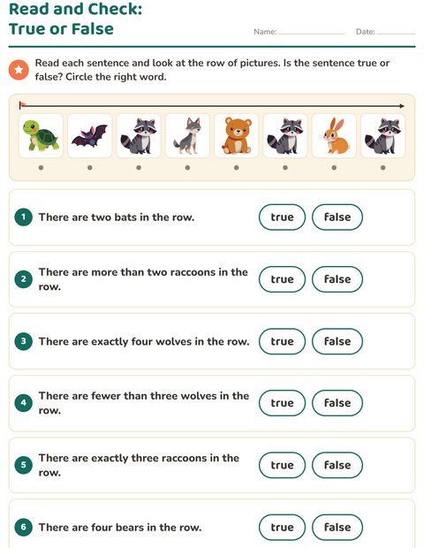 Preview of Read and Do worksheet featuring Forest Creatures for grade 1