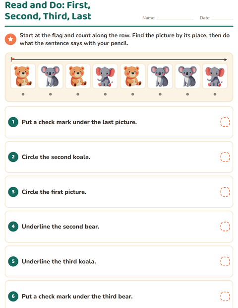 Preview of Read and Do worksheet featuring Zoo Animals for grade 1