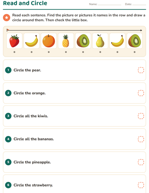 Preview of Read and Do worksheet featuring At the Supermarket for grade 1