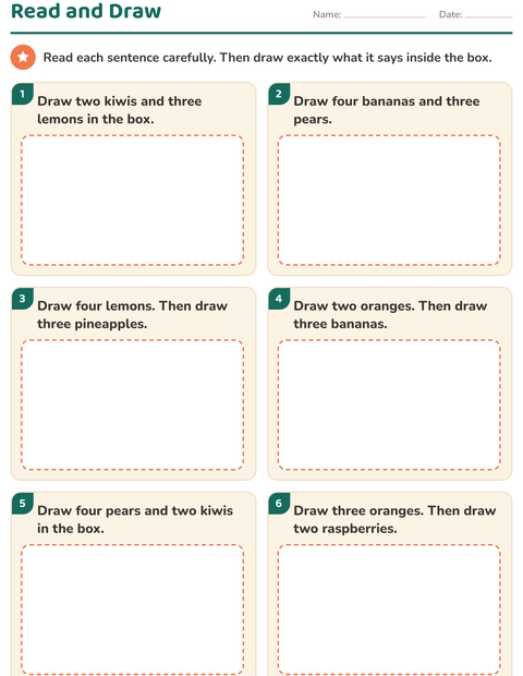 Preview of Read and Do worksheet featuring At the Supermarket for grade 1