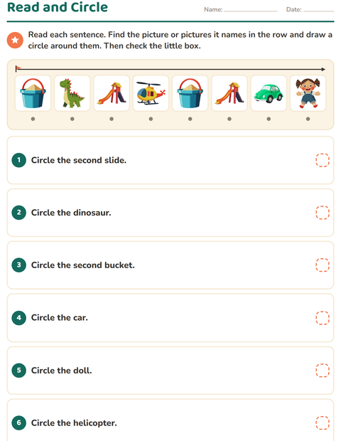 Preview of Read and Do worksheet featuring Toys for grade 1