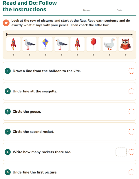 Preview of Read and Do worksheet featuring Things That Fly for grade 1