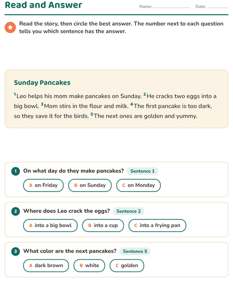 Preview of Reading Comprehension worksheet for grade 2