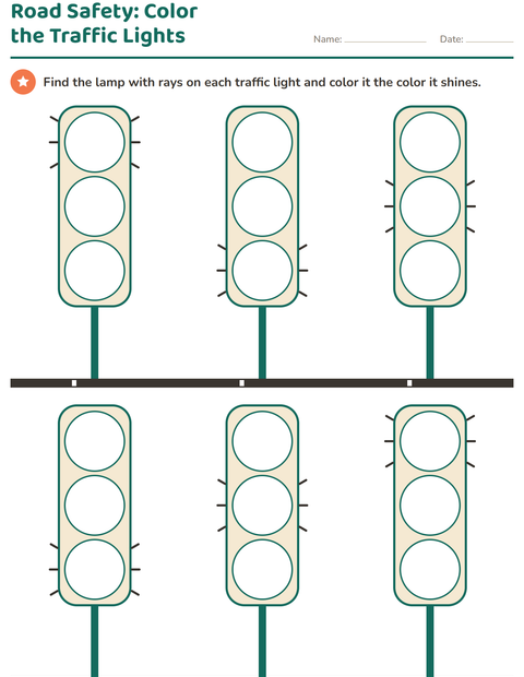 Preview of Road Safety: Color the Traffic Lights